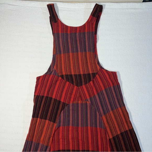 Women’s Boho Hippie Patchwork Pinafore Maxi Dress S/M Apron Style Festival Retro - Picture 5 of 8